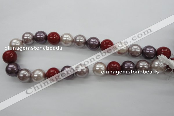 CSB1154 15.5 inches 16mm round mixed color shell pearl beads