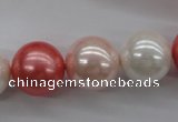 CSB1157 15.5 inches 16mm round mixed color shell pearl beads