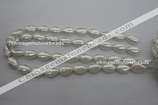 CSB1160 15.5 inches 12*18mm flat teardrop shell pearl beads