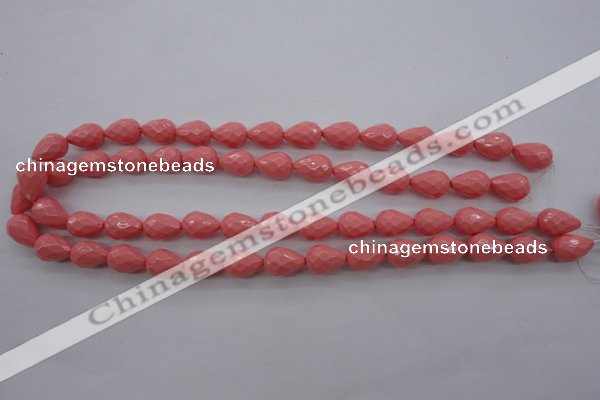 CSB1165 15.5 inches 10*14mm faceted teardrop shell pearl beads