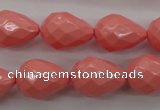 CSB1167 15.5 inches 15*20mm faceted teardrop shell pearl beads