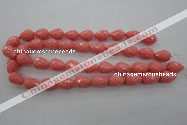 CSB1167 15.5 inches 15*20mm faceted teardrop shell pearl beads