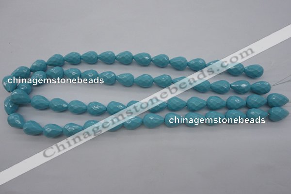 CSB1170 15.5 inches 10*14mm faceted teardrop shell pearl beads