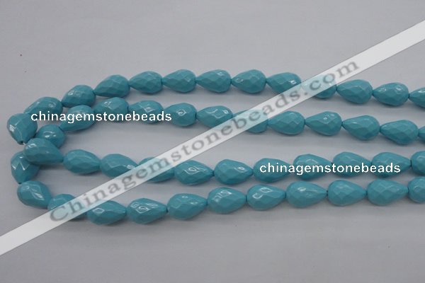 CSB1171 15.5 inches 12*18mm faceted teardrop shell pearl beads