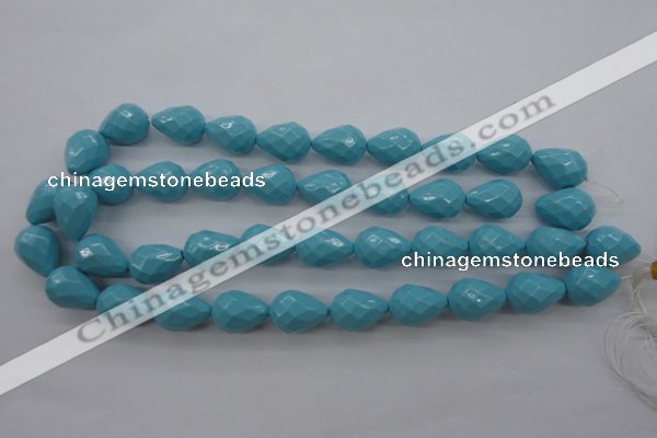 CSB1172 15.5 inches 15*20mm faceted teardrop shell pearl beads