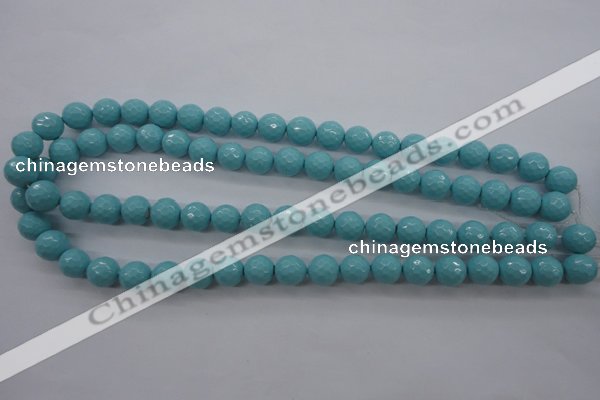 CSB1175 15.5 inches 10mm faceted round shell pearl beads