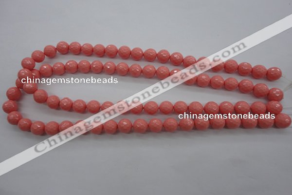 CSB1178 15.5 inches 10mm faceted round shell pearl beads