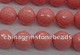 CSB1179 15.5 inches 12mm faceted round shell pearl beads