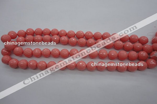 CSB1179 15.5 inches 12mm faceted round shell pearl beads