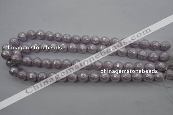 CSB1182 15.5 inches 10mm faceted round shell pearl beads