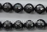 CSB1185 15.5 inches 10mm faceted round shell pearl beads