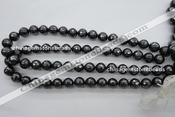 CSB1185 15.5 inches 10mm faceted round shell pearl beads