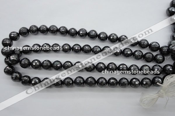 CSB1186 15.5 inches 12mm faceted round shell pearl beads