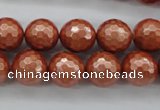 CSB1196 15.5 inches 12mm faceted round shell pearl beads