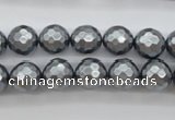 CSB1201 15.5 inches 10mm faceted round shell pearl beads