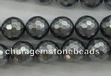 CSB1202 15.5 inches 12mm faceted round shell pearl beads