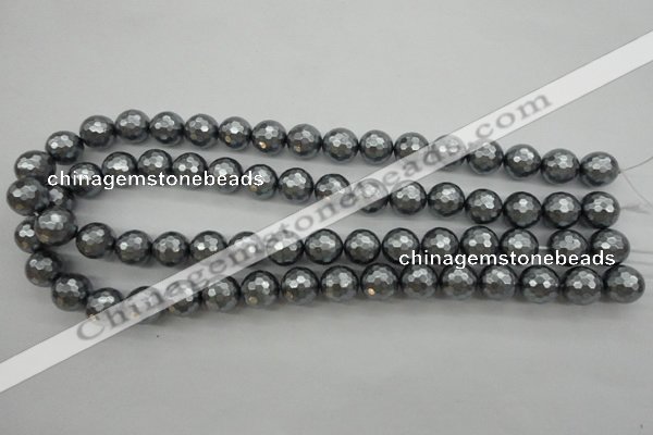 CSB1202 15.5 inches 12mm faceted round shell pearl beads