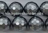 CSB1205 15.5 inches 18mm faceted round shell pearl beads