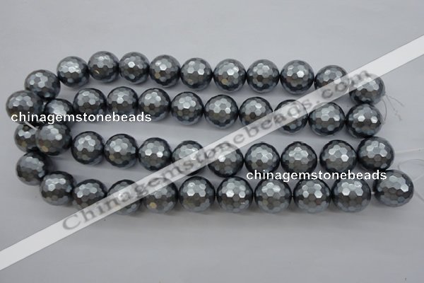 CSB1205 15.5 inches 18mm faceted round shell pearl beads