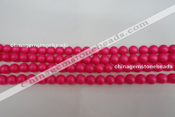 CSB1300 15.5 inches 4mm matte round shell pearl beads wholesale