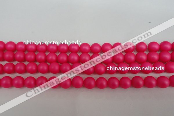 CSB1302 15.5 inches 8mm matte round shell pearl beads wholesale