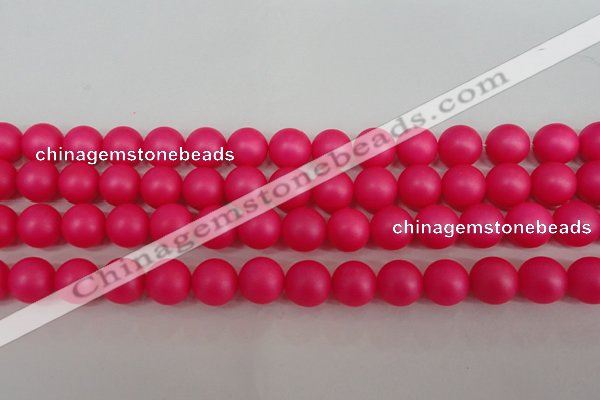 CSB1303 15.5 inches 10mm matte round shell pearl beads wholesale