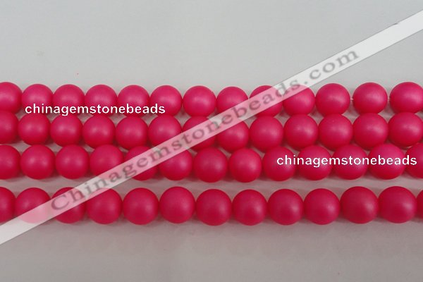 CSB1304 15.5 inches 12mm matte round shell pearl beads wholesale