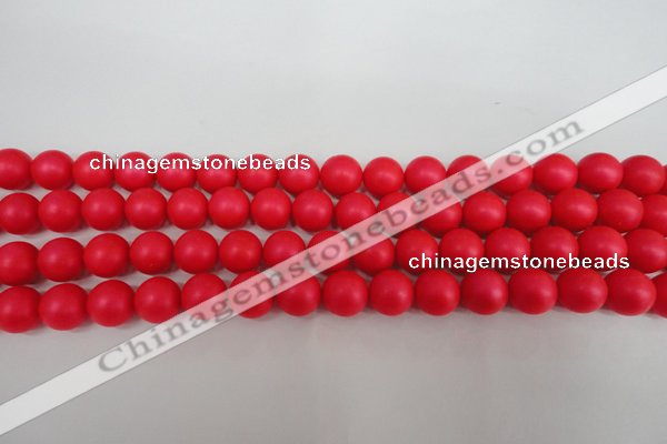 CSB1305 15.5 inches 4mm matte round shell pearl beads wholesale