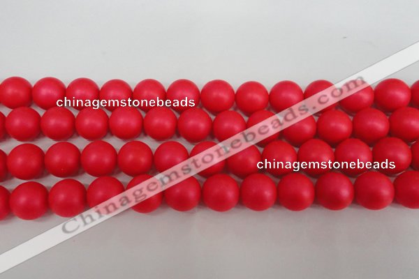 CSB1308 15.5 inches 10mm matte round shell pearl beads wholesale