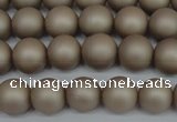 CSB1320 15.5 inches 4mm matte round shell pearl beads wholesale