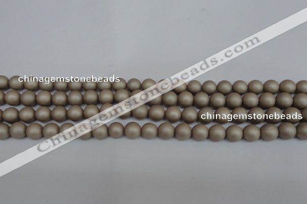 CSB1320 15.5 inches 4mm matte round shell pearl beads wholesale