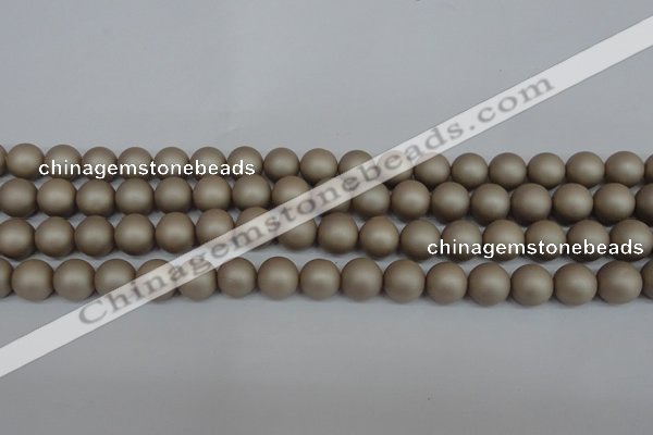 CSB1321 15.5 inches 6mm matte round shell pearl beads wholesale