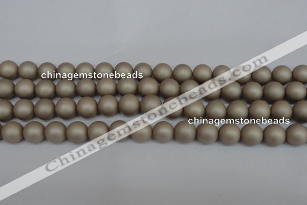 CSB1322 15.5 inches 8mm matte round shell pearl beads wholesale