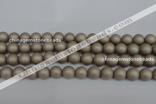 CSB1323 15.5 inches 10mm matte round shell pearl beads wholesale