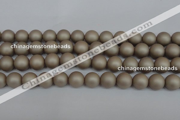 CSB1324 15.5 inches 12mm matte round shell pearl beads wholesale