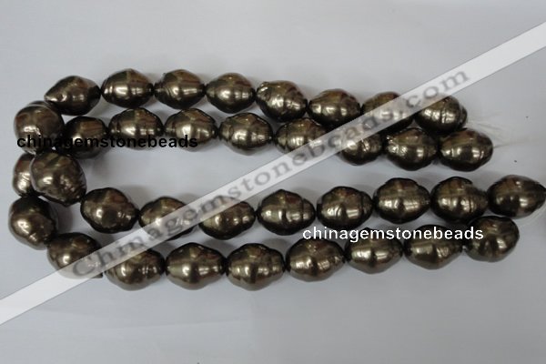 CSB133 15.5 inches 18*22mm nuggets shell pearl beads wholesale