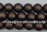 CSB1330 15.5 inches 4mm matte round shell pearl beads wholesale