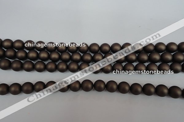 CSB1331 15.5 inches 6mm matte round shell pearl beads wholesale