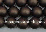 CSB1332 15.5 inches 8mm matte round shell pearl beads wholesale