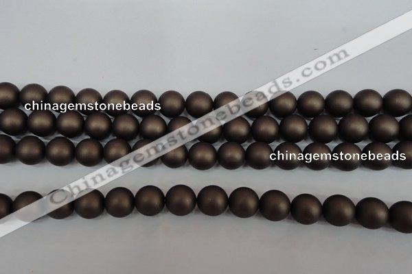 CSB1332 15.5 inches 8mm matte round shell pearl beads wholesale