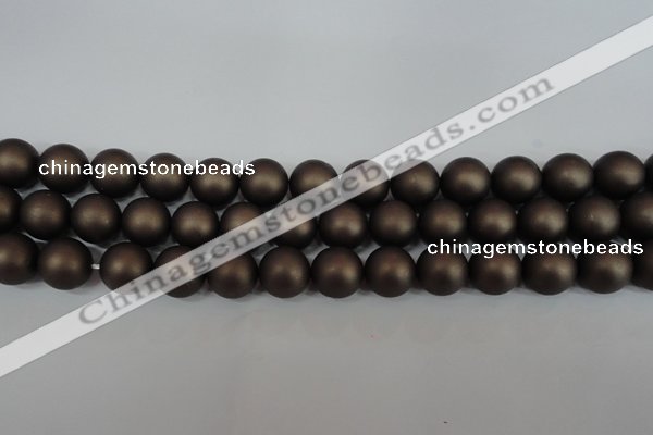 CSB1333 15.5 inches 10mm matte round shell pearl beads wholesale