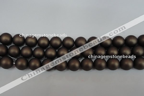 CSB1334 15.5 inches 12mm matte round shell pearl beads wholesale