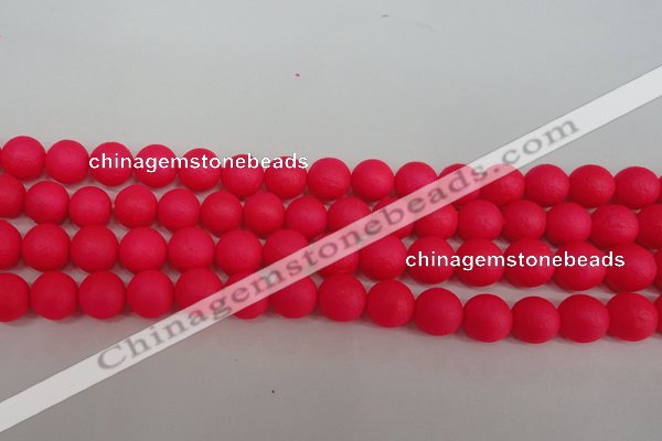 CSB1345 15.5 inches 4mm matte round shell pearl beads wholesale