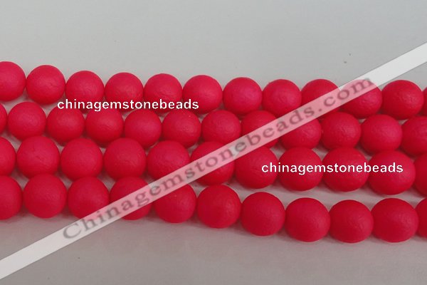 CSB1349 15.5 inches 12mm matte round shell pearl beads wholesale