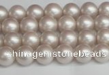 CSB1355 15.5 inches 4mm matte round shell pearl beads wholesale