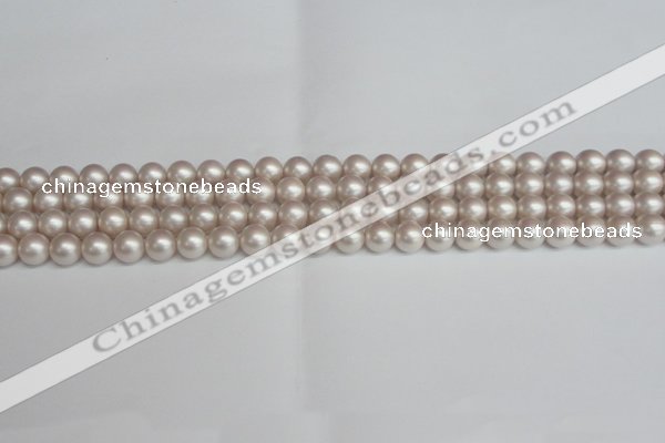 CSB1355 15.5 inches 4mm matte round shell pearl beads wholesale