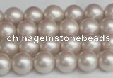 CSB1356 15.5 inches 6mm matte round shell pearl beads wholesale