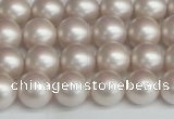 CSB1357 15.5 inches 8mm matte round shell pearl beads wholesale