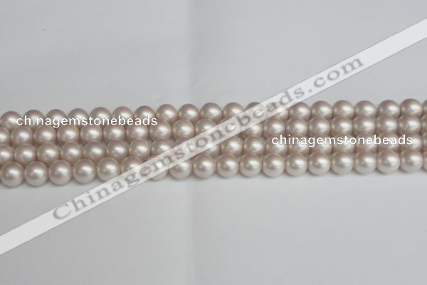 CSB1357 15.5 inches 8mm matte round shell pearl beads wholesale