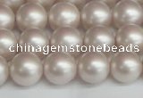 CSB1358 15.5 inches 10mm matte round shell pearl beads wholesale